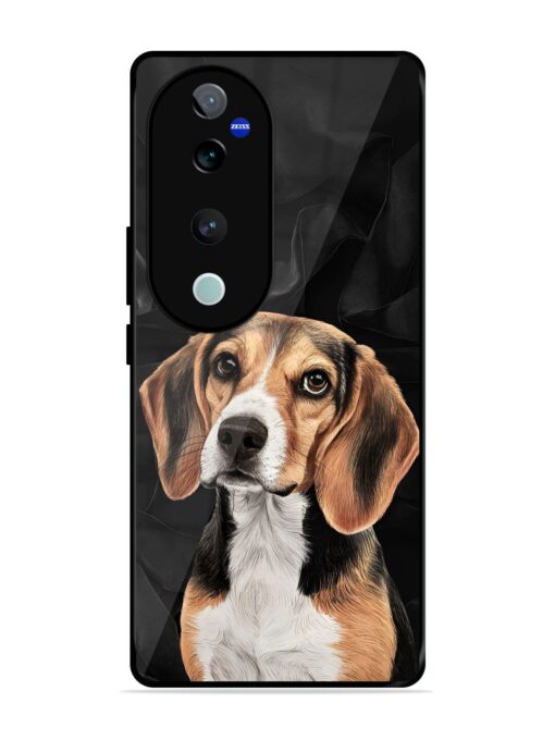 Beagle Portrait Glossy Metal Phone Cover for Vivo V40 Pro (5G)