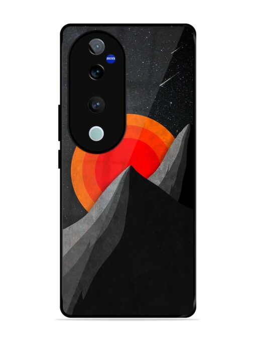 Black Mountain Glossy Metal Phone Cover for Vivo V40 Pro (5G)