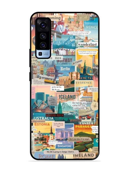 Travel Inspiration Collage Glossy Metal Phone Cover for Vivo X50 Zapvi