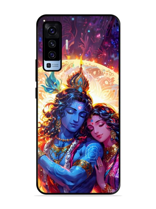 Radha Krishna Art Glossy Metal Phone Cover for Vivo X50 Zapvi