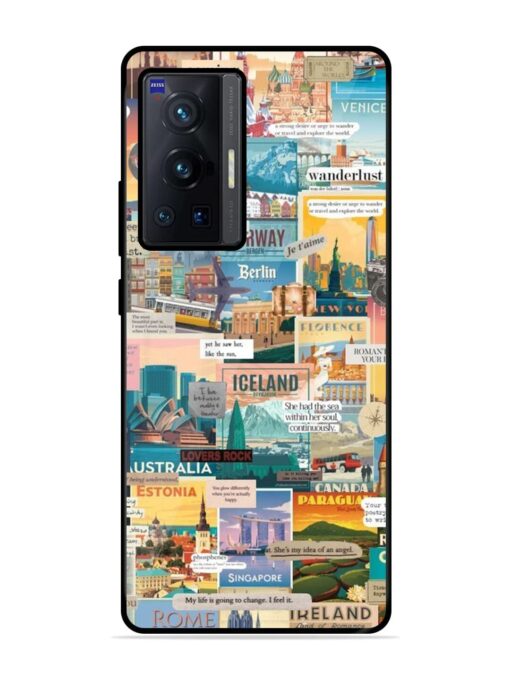 Travel Inspiration Collage Glossy Metal Phone Cover for Vivo X70 Pro (5G) Zapvi