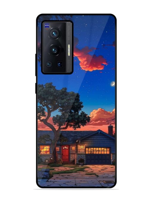 Serene Suburban Twilight Glossy Metal Phone Cover for Vivo X70 Pro (5G) Zapvi