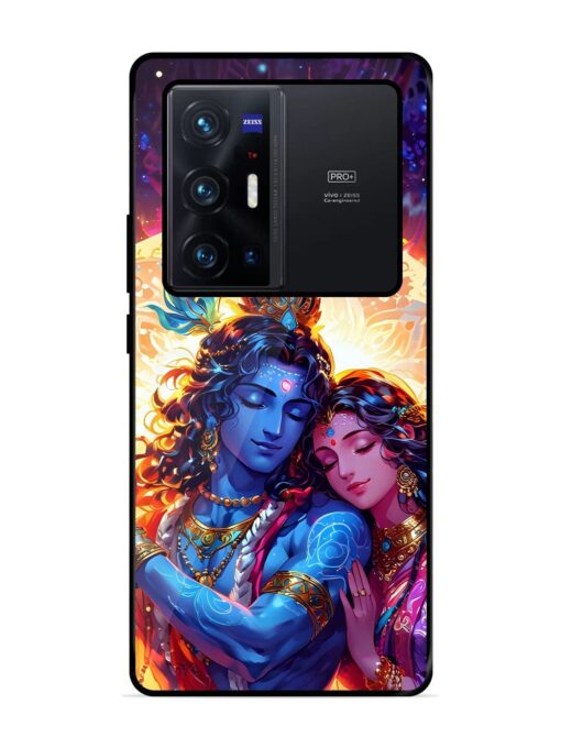 Radha Krishna Art Glossy Metal Phone Cover for Vivo X70 Pro Plus