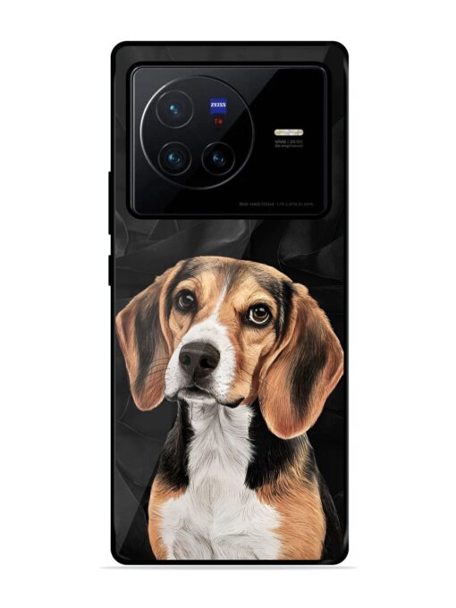 Beagle Portrait Glossy Metal Phone Cover for Vivo X80