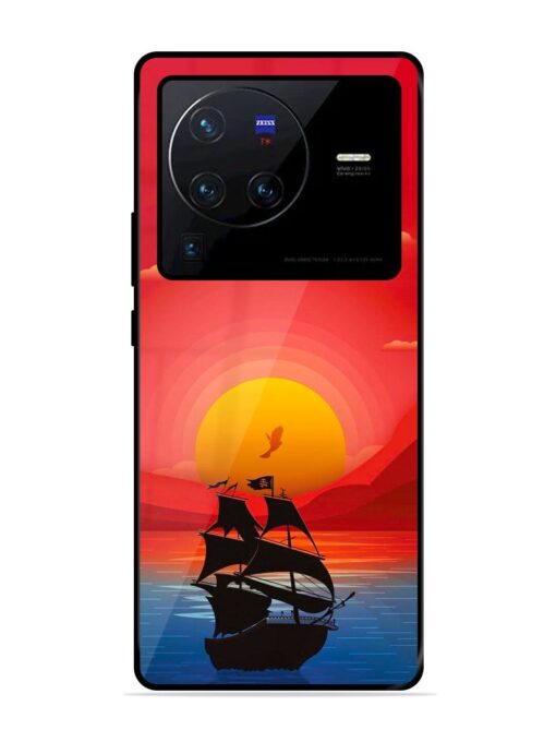 Sunset Sail Glossy Metal Phone Cover for Vivo X80 Pro Zapvi