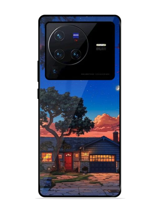 Serene Suburban Twilight Glossy Metal Phone Cover for Vivo X80 Pro Zapvi