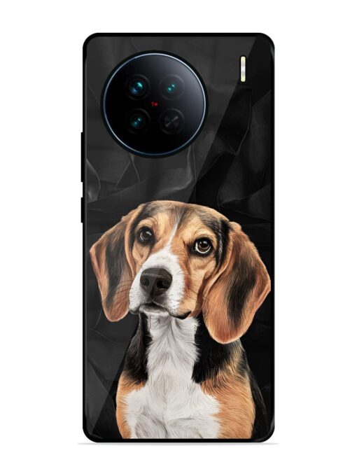 Beagle Portrait Glossy Metal Phone Cover for Vivo X90 Zapvi