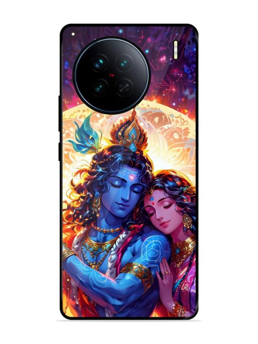 Radha Krishna Art Glossy Metal Phone Cover for Vivo X90 Zapvi