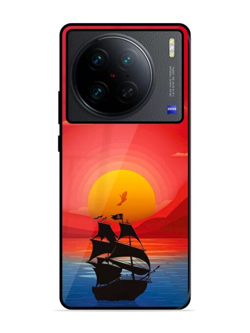 Sunset Sail Glossy Metal Phone Cover for Vivo X90 Pro