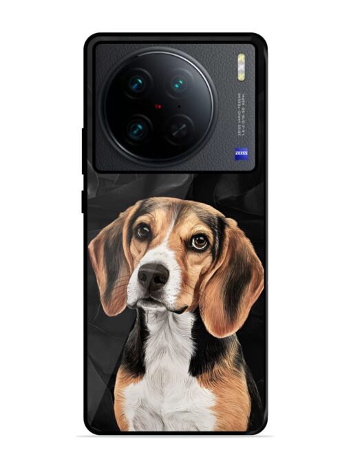 Beagle Portrait Glossy Metal Phone Cover for Vivo X90 Pro