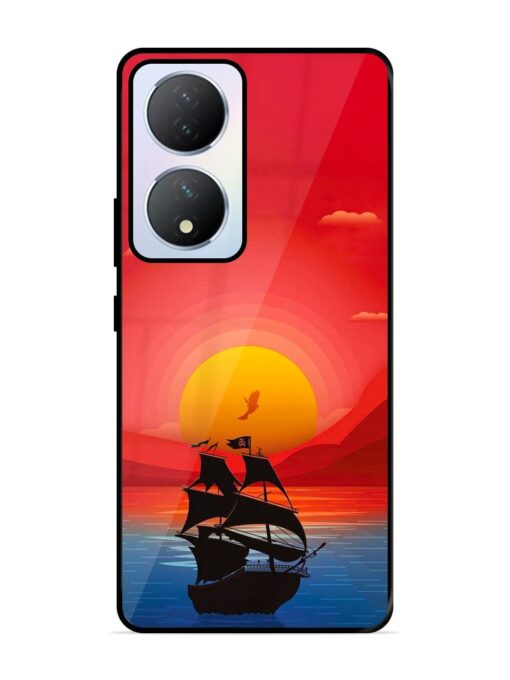 Sunset Sail Glossy Metal Phone Cover for Vivo Y100A (5G) Zapvi