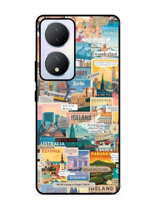 Travel Inspiration Collage Glossy Metal Phone Cover for Vivo Y100A (5G) Zapvi