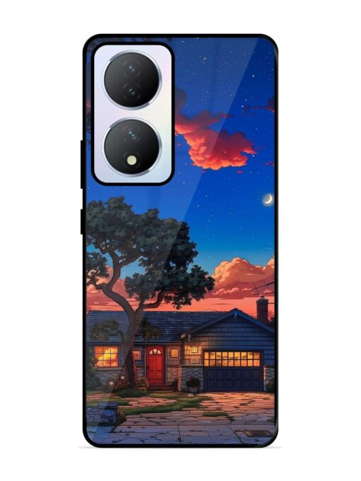 Serene Suburban Twilight Glossy Metal Phone Cover for Vivo Y100A (5G)