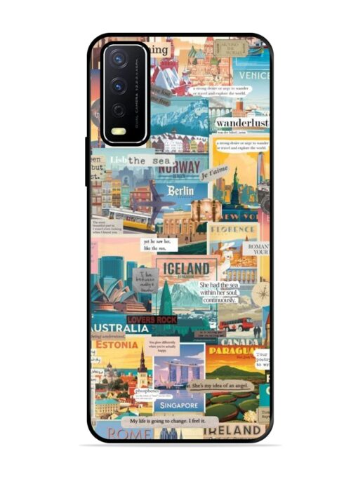 Travel Inspiration Collage Glossy Metal Phone Cover for Vivo Y12S Zapvi