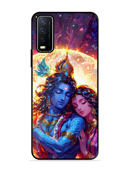 Radha Krishna Art Glossy Metal Phone Cover for Vivo Y12S Zapvi