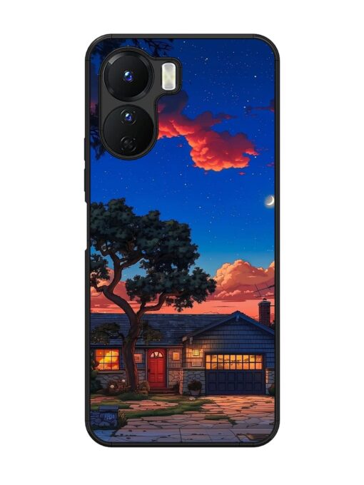 Serene Suburban Twilight Glossy Metal Phone Cover for Vivo Y16