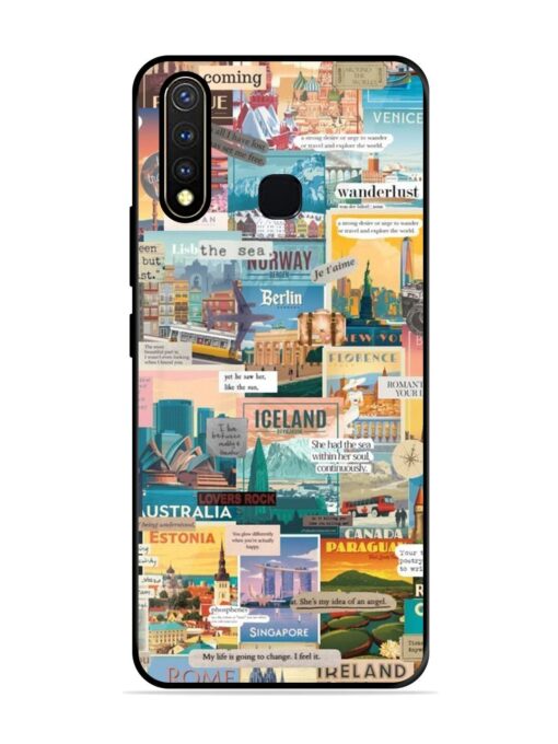 Travel Inspiration Collage Glossy Metal Phone Cover for Vivo Y19 Zapvi