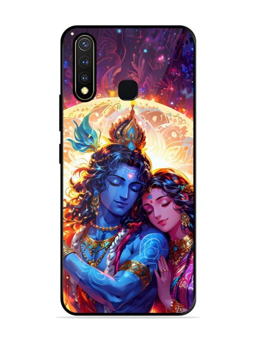 Radha Krishna Art Glossy Metal Phone Cover for Vivo Y19 Zapvi