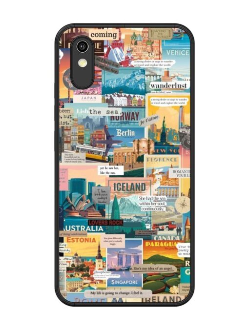 Travel Inspiration Collage Glossy Metal Phone Cover for Vivo Y1S Zapvi