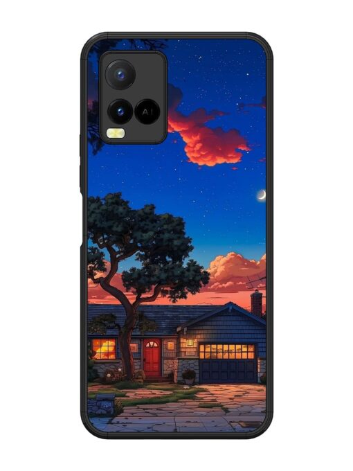 Serene Suburban Twilight Glossy Metal Phone Cover for Vivo Y21 Zapvi