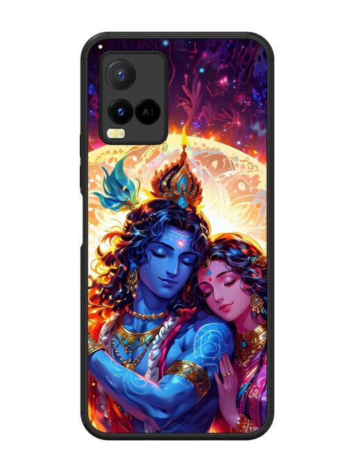 Radha Krishna Art Glossy Metal Phone Cover for Vivo Y21