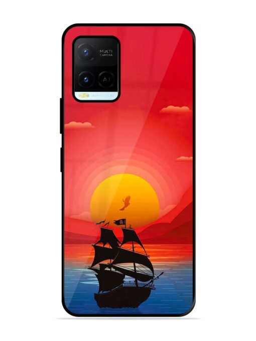 Sunset Sail Glossy Metal Phone Cover for Vivo Y21A Zapvi