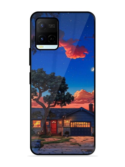 Serene Suburban Twilight Glossy Metal Phone Cover for Vivo Y21A Zapvi