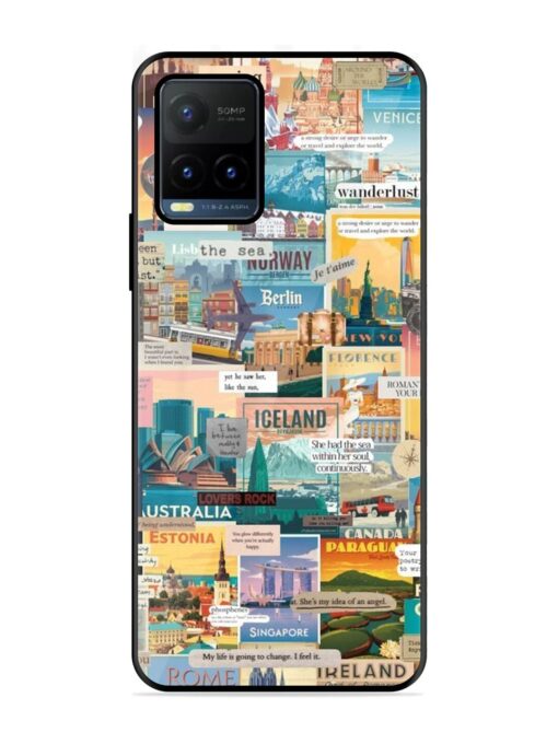 Travel Inspiration Collage Glossy Metal Phone Cover for Vivo Y21T