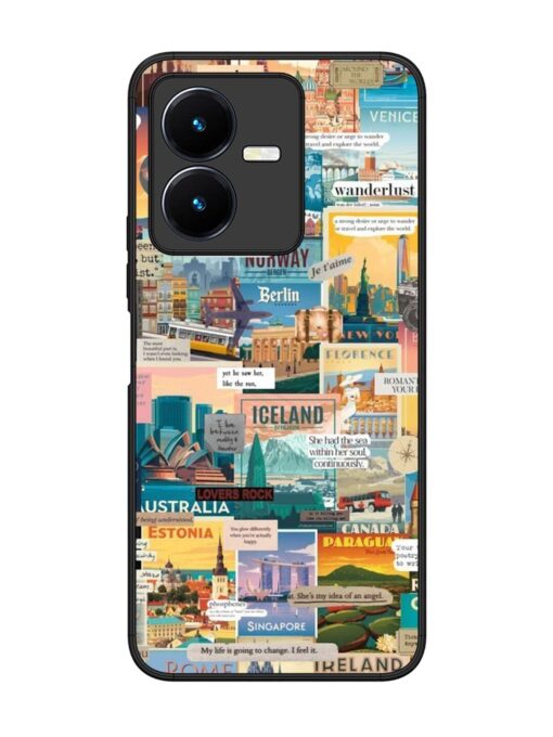 Travel Inspiration Collage Glossy Metal Phone Cover for Vivo Y22 Zapvi