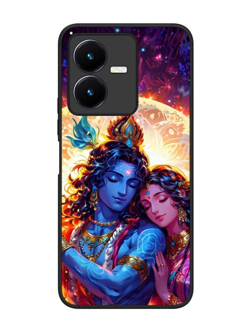 Radha Krishna Art Glossy Metal Phone Cover for Vivo Y22 Zapvi