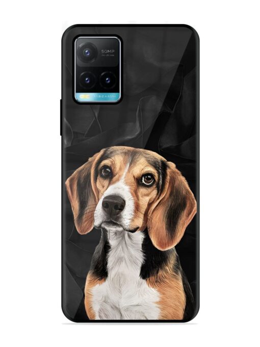 Beagle Portrait Glossy Metal Phone Cover for Vivo Y33S