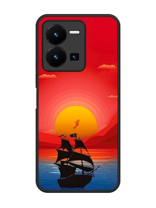 Sunset Sail Glossy Metal Phone Cover for Vivo Y35 Zapvi