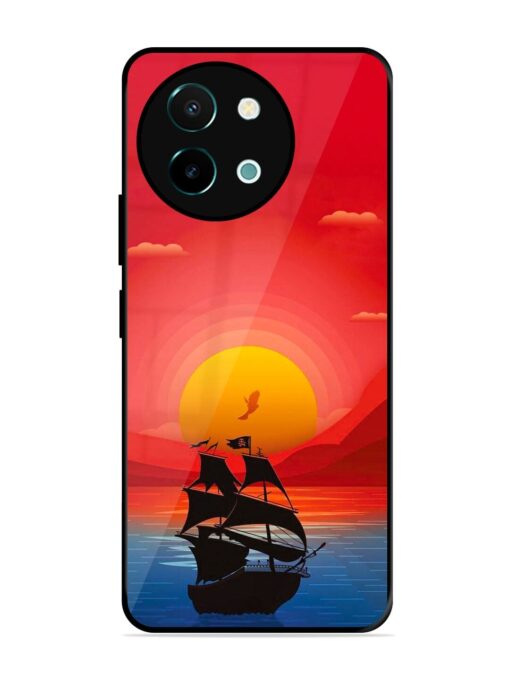 Sunset Sail Glossy Metal Phone Cover for Vivo Y38 (5G) Zapvi