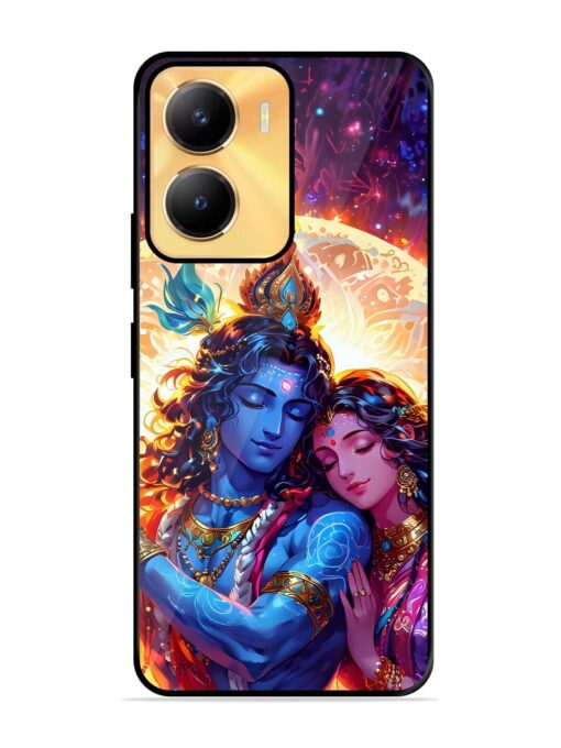 Radha Krishna Art Glossy Metal Phone Cover for Vivo Y56 (5G)