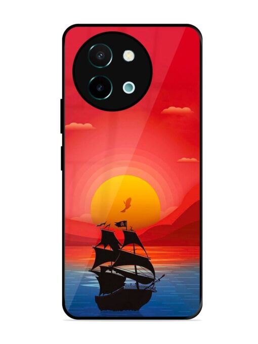 Sunset Sail Glossy Metal Phone Cover for Vivo Y58 (5G)