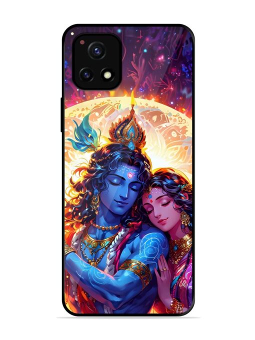 Radha Krishna Art Glossy Metal Phone Cover for Vivo Y72 (5G)