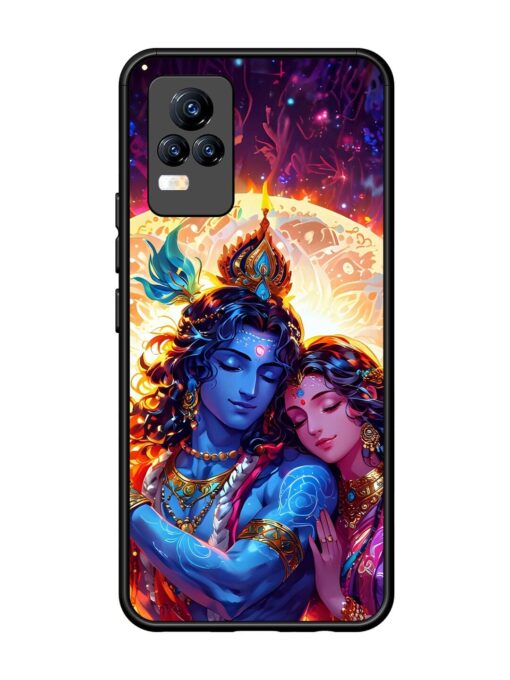 Radha Krishna Art Glossy Metal Phone Cover for Vivo Y73