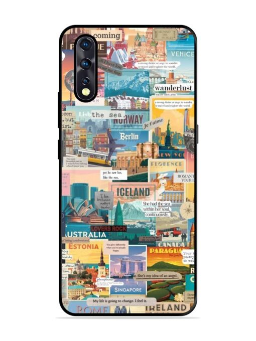 Travel Inspiration Collage Glossy Metal Phone Cover for Vivo Z1X Zapvi