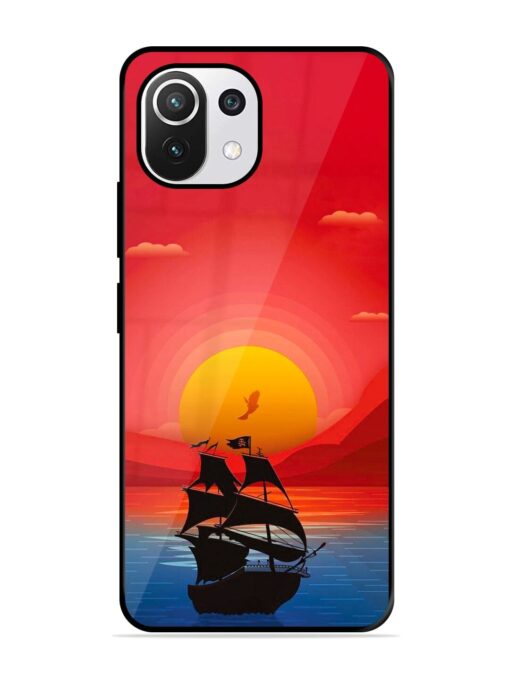 Sunset Sail Glossy Metal Phone Cover for Xiaomi Mi 11 Lite Ne (5G) Zapvi