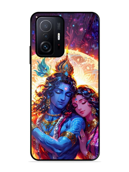 Radha Krishna Art Glossy Metal Phone Cover for Xiaomi Mi 11T Pro (5G)