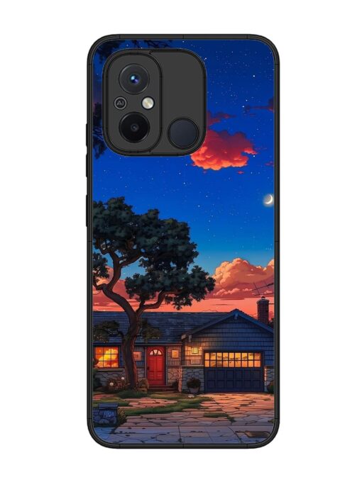 Serene Suburban Twilight Glossy Metal Phone Cover for Xiaomi Redmi 12C