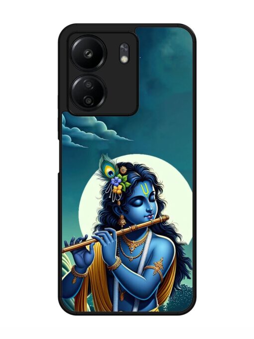 Krishna's Divine Flute Glossy Metal Phone Cover for Xiaomi Redmi 13C (4G)