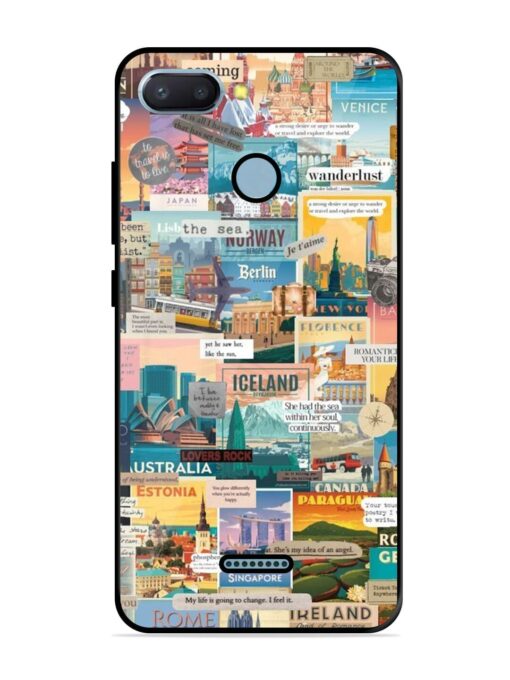 Travel Inspiration Collage Glossy Metal Phone Cover for Xiaomi Redmi 6 Zapvi