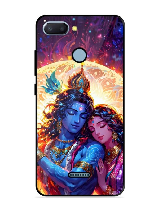 Radha Krishna Art Glossy Metal Phone Cover for Xiaomi Redmi 6