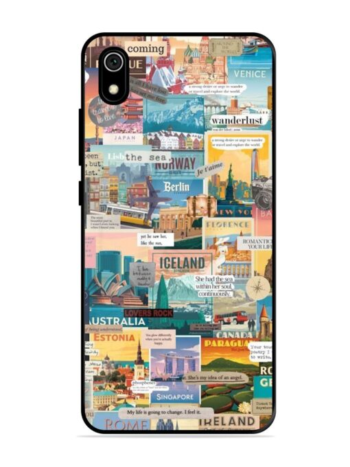 Travel Inspiration Collage Glossy Metal Phone Cover for Xiaomi Redmi 7A