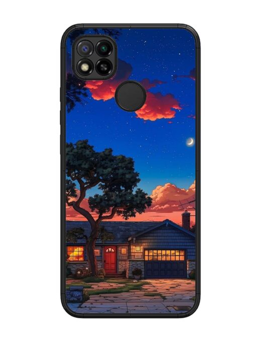 Serene Suburban Twilight Glossy Metal Phone Cover for Xiaomi Redmi 9