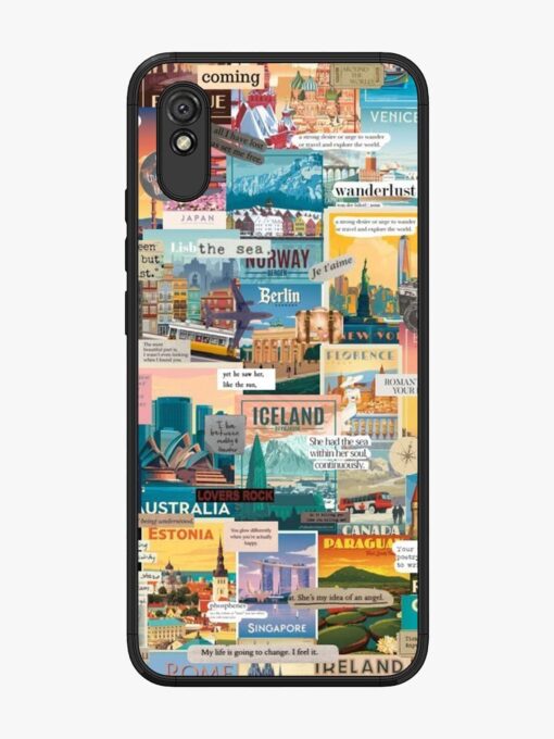 Travel Inspiration Collage Glossy Metal Phone Cover for Xiaomi Redmi 9A