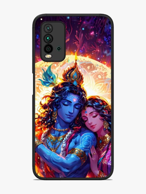 Radha Krishna Art Glossy Metal Phone Cover for Xiaomi Redmi 9 Power