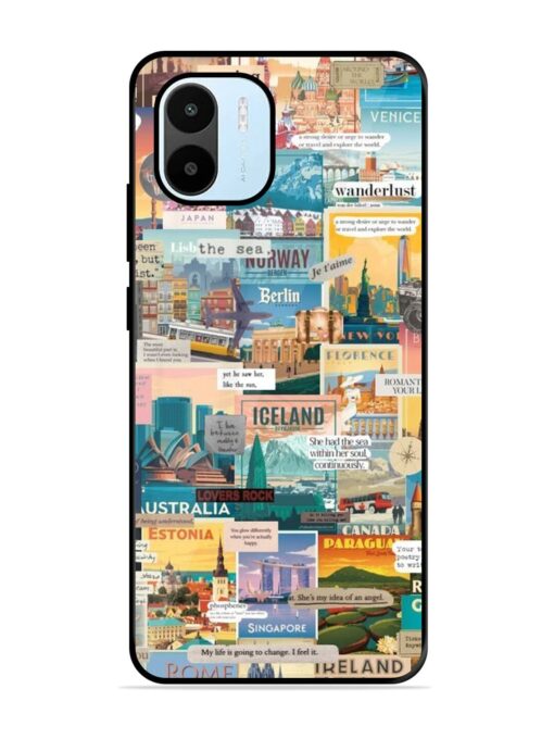 Travel Inspiration Collage Glossy Metal Phone Cover for Xiaomi Redmi A1 (2022)