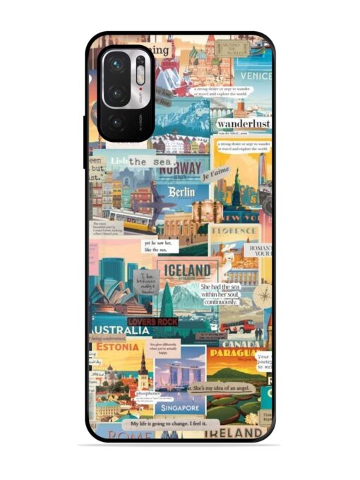 Travel Inspiration Collage Glossy Metal Phone Cover for Xiaomi Redmi Note 10T (5G)